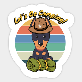 Cute Alsatian Wants to go Camping Sticker